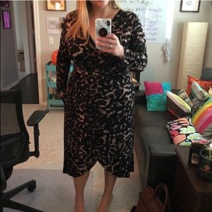 Soma Leopard Print Wrap Dress Size Large